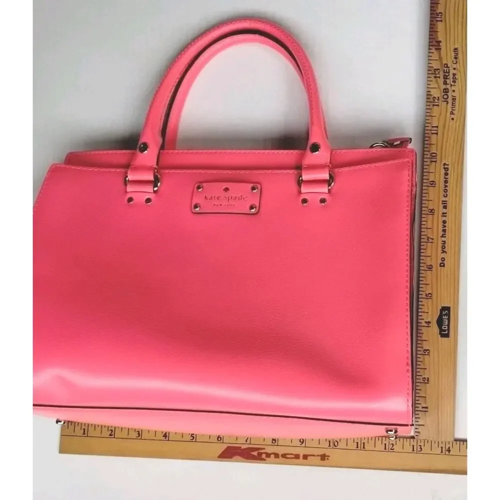 Kate Spade NY NEW Wellesley Quinn Pink Leather Satchel Crossbody Handbag Purse